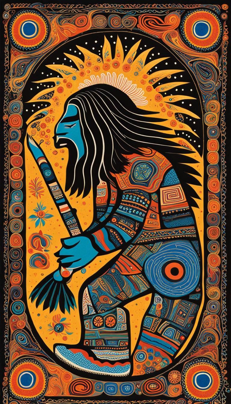 Humanoid Sasquatch in Native American Art Styles