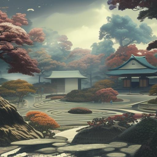 Modern Japanese Schools: Detailed Matte Painting