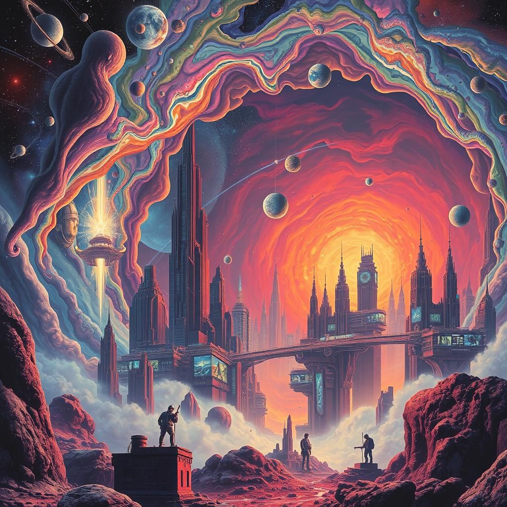 Surreal Sci-Fi Dreamscape: A Fusion of Dark Surrealism