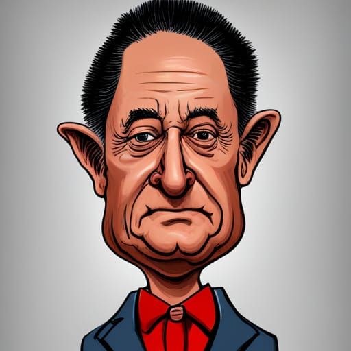 Cartoon Caricature of René Goscinny