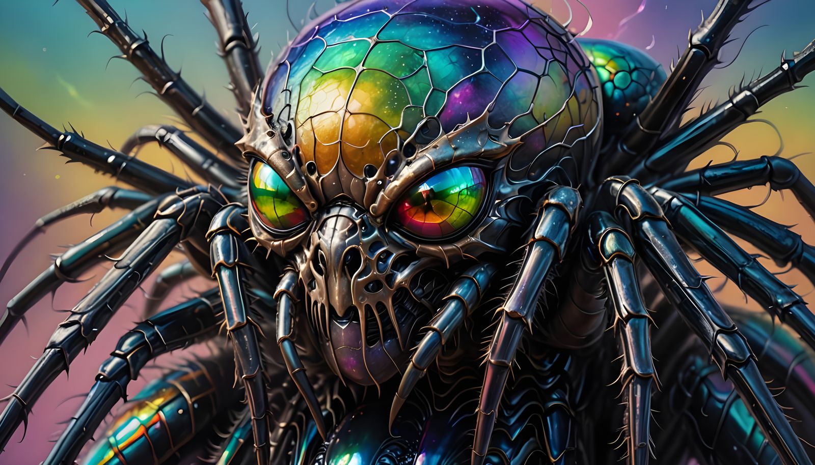 Ethereal Spider Goddess with Radiant Beauty