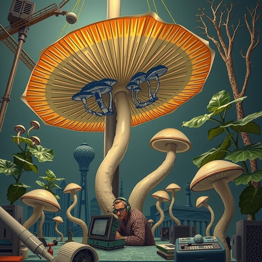 Surreal Bureaucratic Landscape in Hyperreal Sculpture