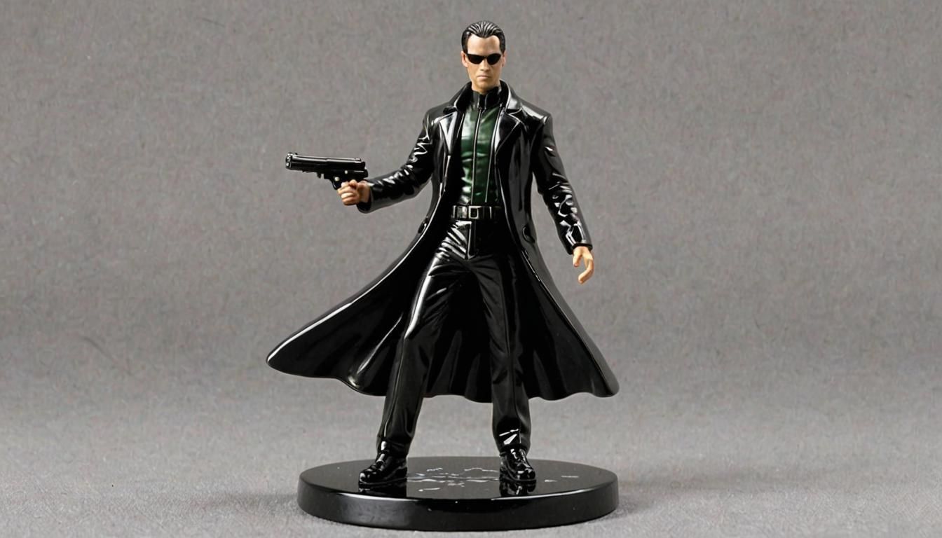 Enameled Glass Figurine of Neo from the Matrix