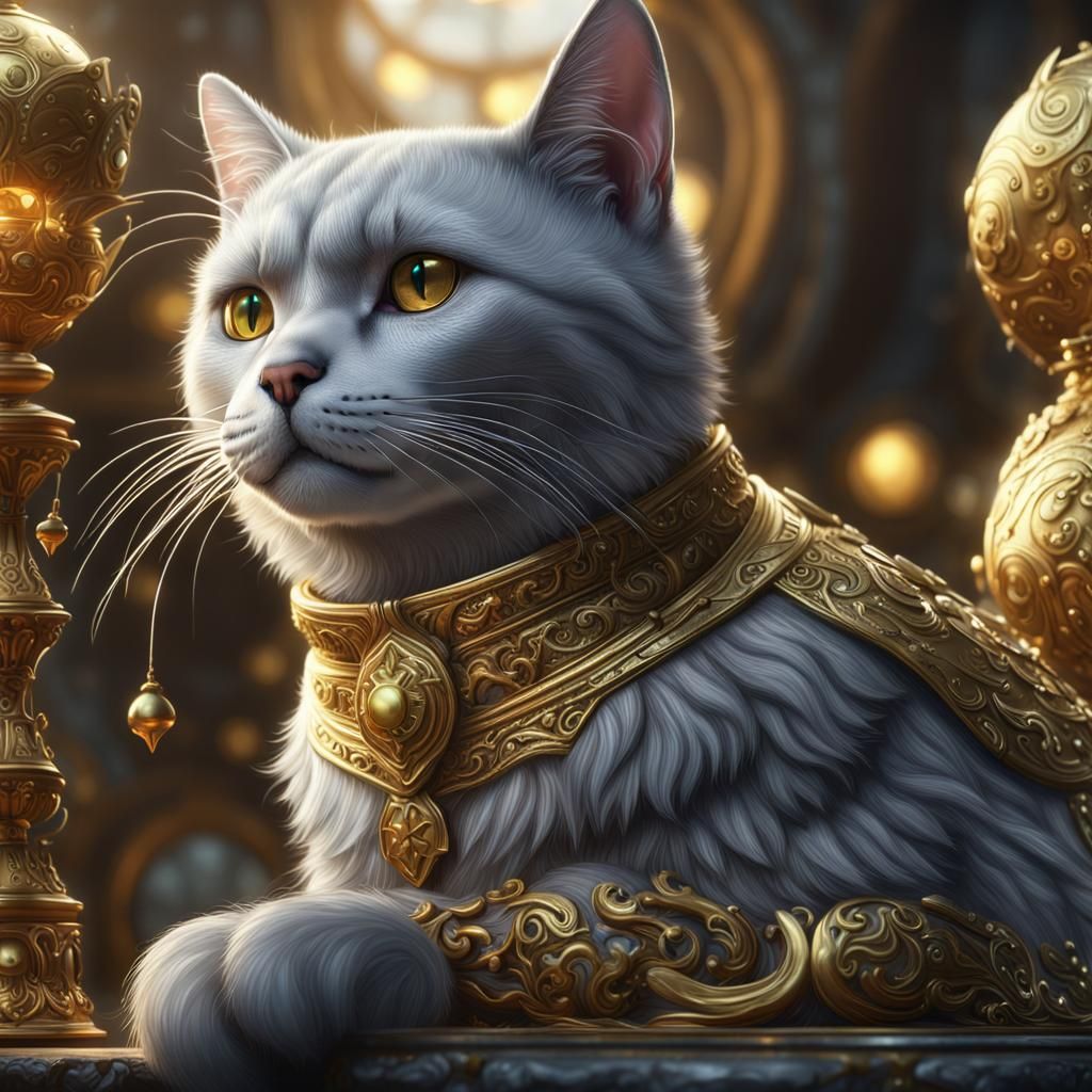 Silver Cat and Golden Mouse: Fantasy Concept Art