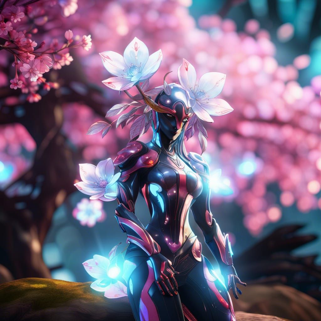 Crystal Cherry Blossoms with Volumetric Lighting