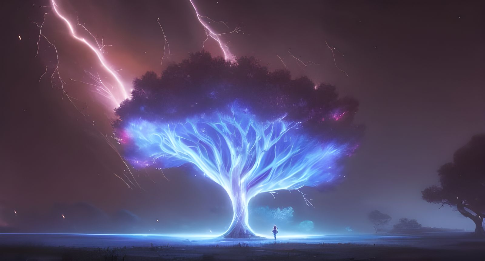 Tree of Frozen Lightning in Anime Style