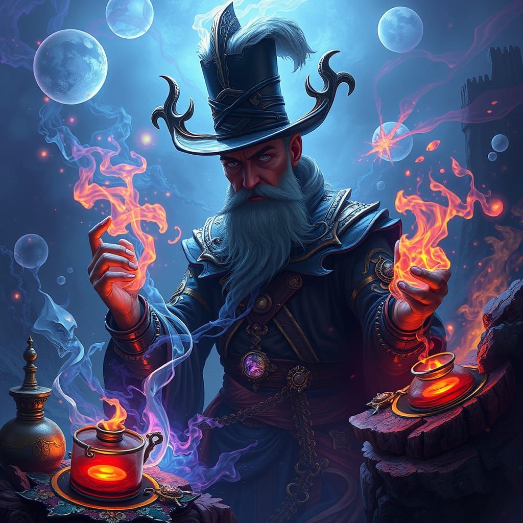 Eccentric Alchemist Conjures Elemental Magic in Deep Fantasy...