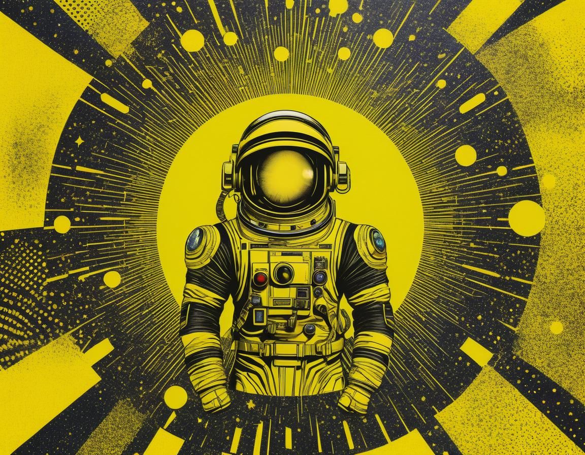 Ultraminimal Bright Yellow Spacecore Art