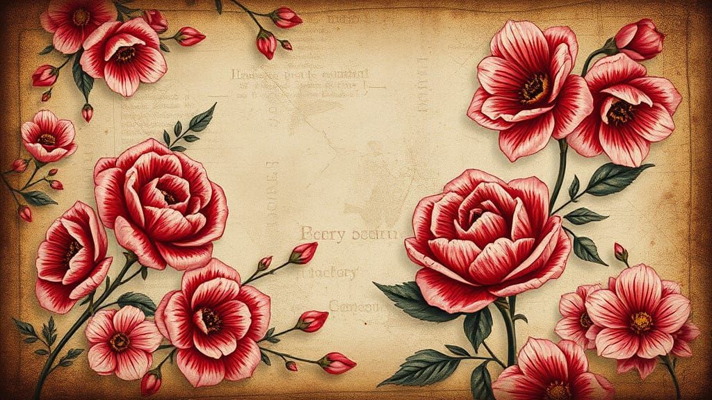 Floral Vintage Fantasy Journal Illustration