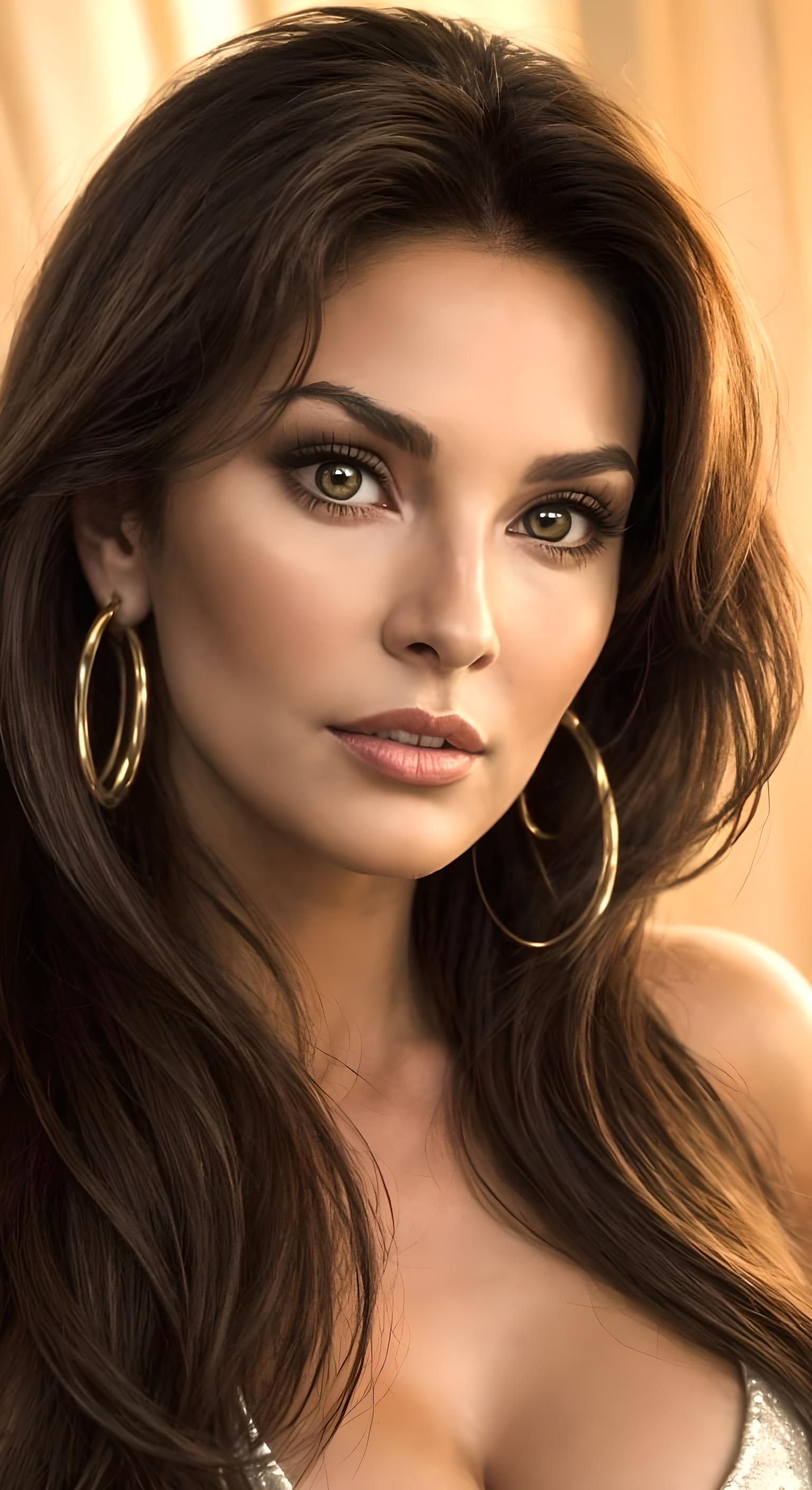 Romantic Portrait of a Beautiful Woman with Flowing Hair