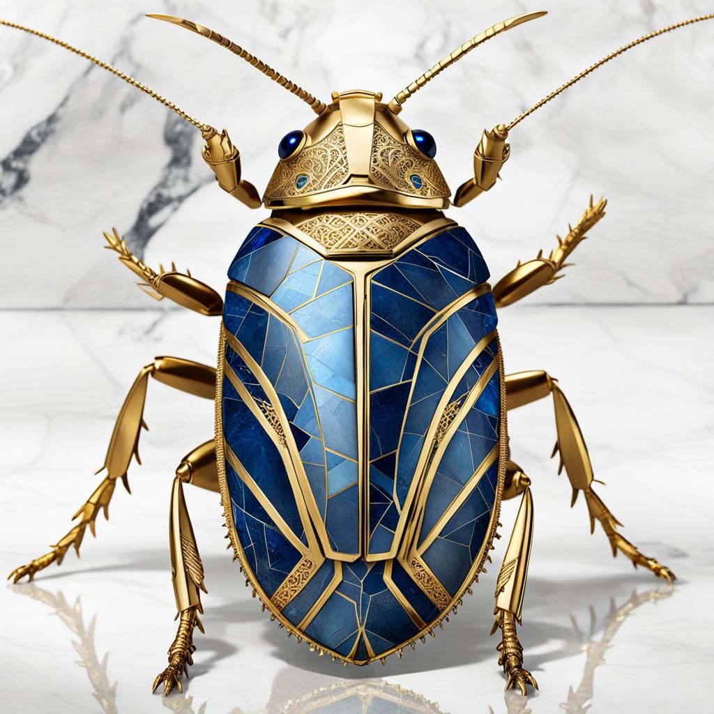 Art Deco Cockroach in Luxurious Attire