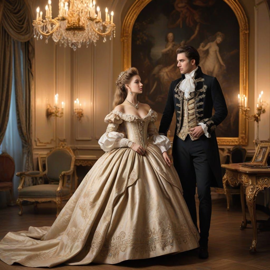 Classic Couple in Baroque Gothic Style