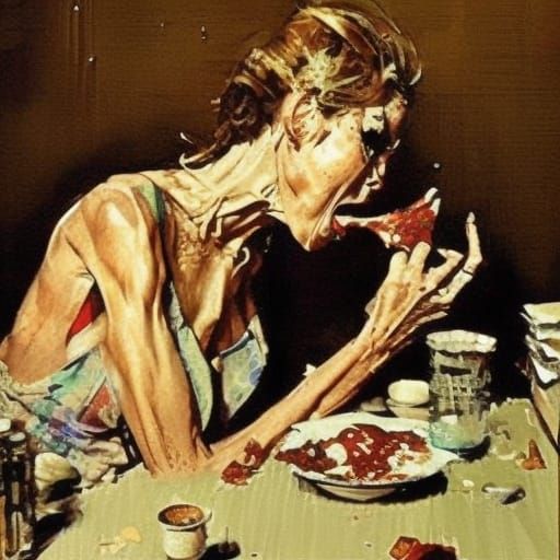 Sinister Salad: Rockwell-esque Painting of Decay