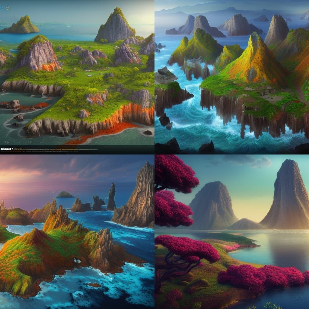 Fantastical Matte Painting of Jeju Island, South Korea