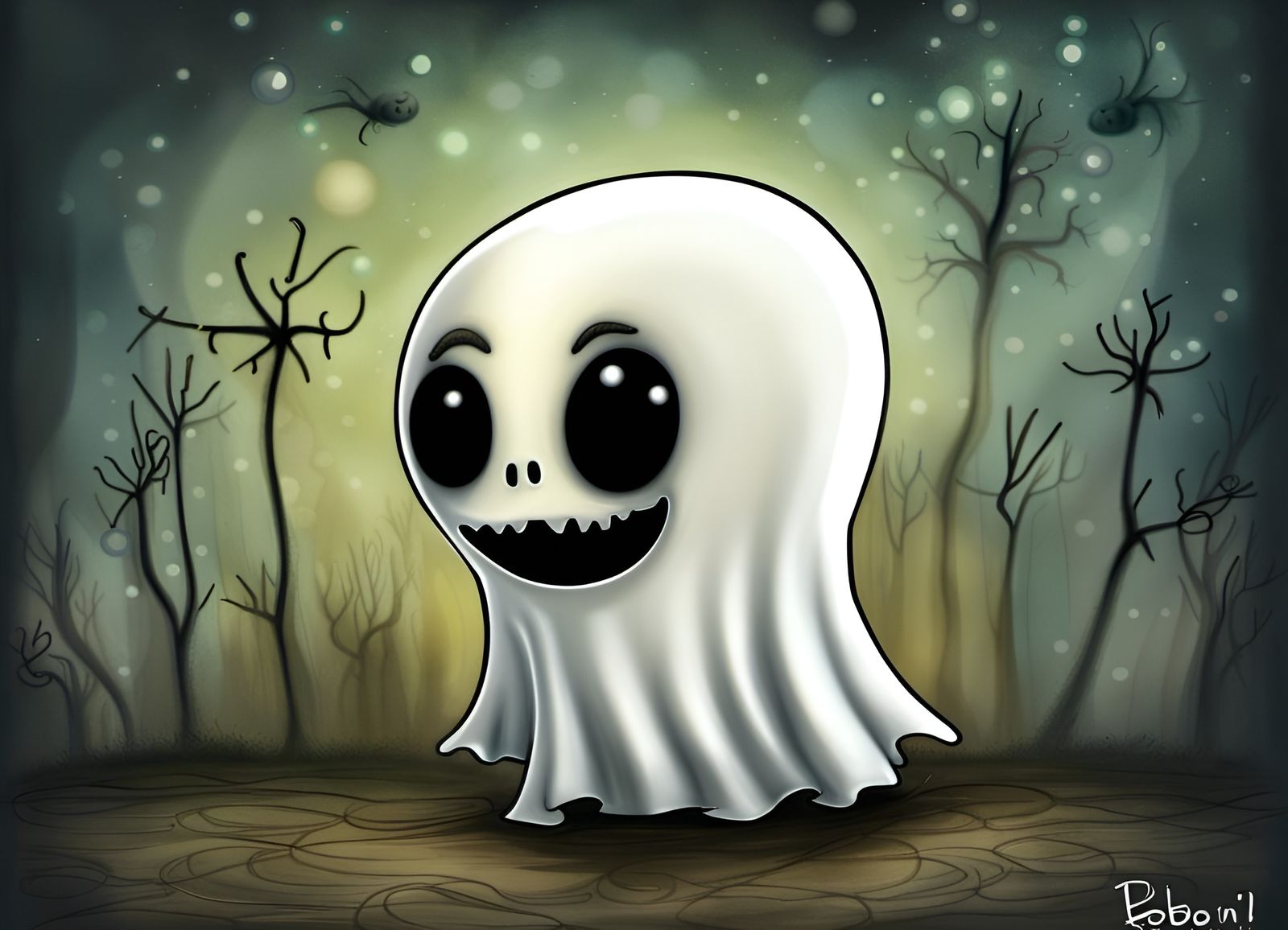 Spooky ghost cries »BOO!«