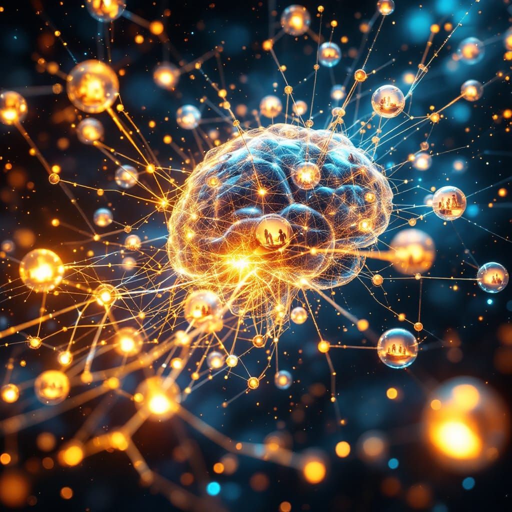 Glowing Neural Network in Infinite Space