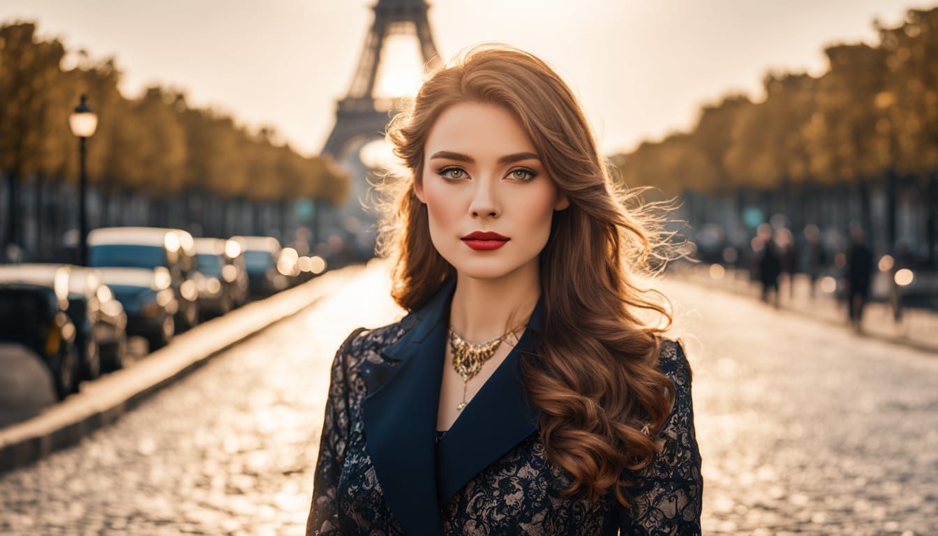 Elegant French Woman in Parisian Chic