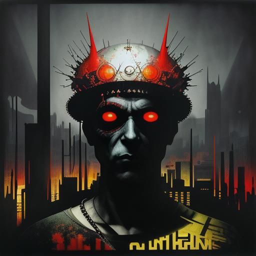 Disturbing Demonic Close-Up in Analog Horror Style