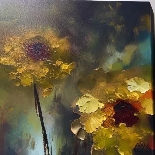 Floral Oil and Alcohol Ink Painting
