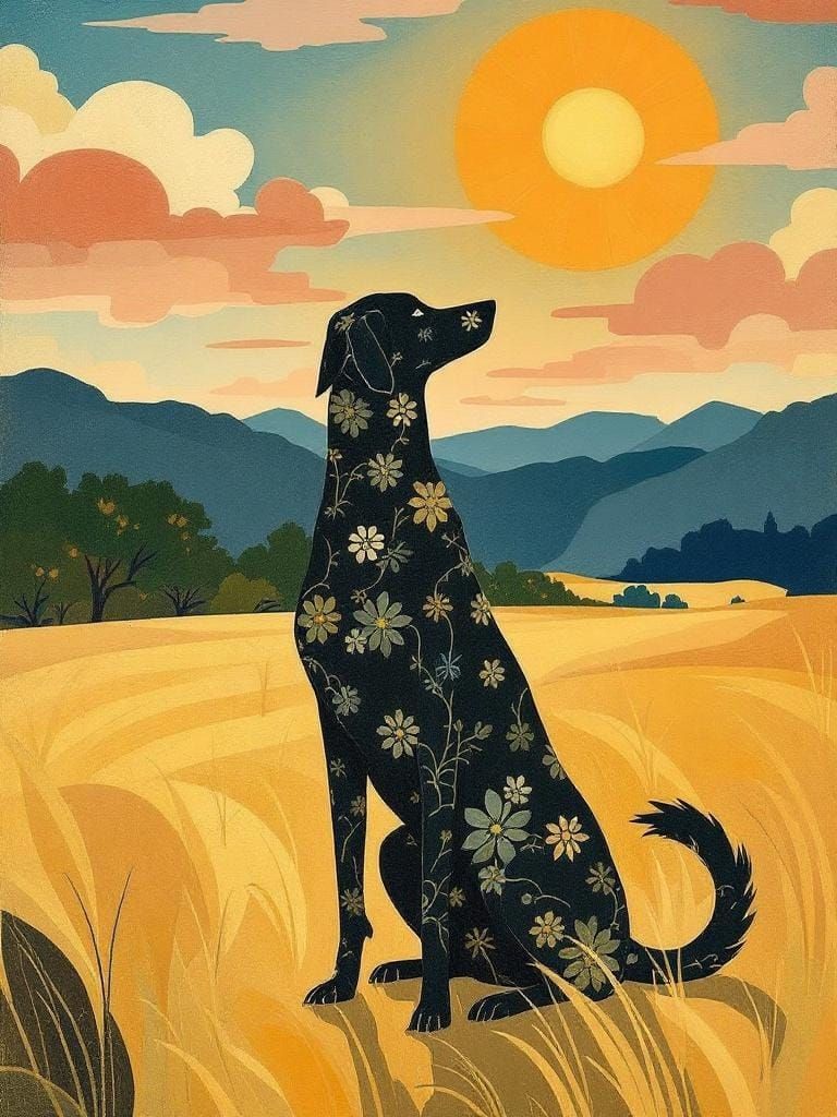 Dog in Sunlight: Modernist Spiritual Portrait