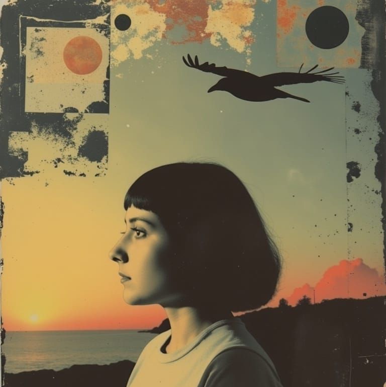 Celestial Portrait in Iridescent Hues, Inspired by Wyeth's G...