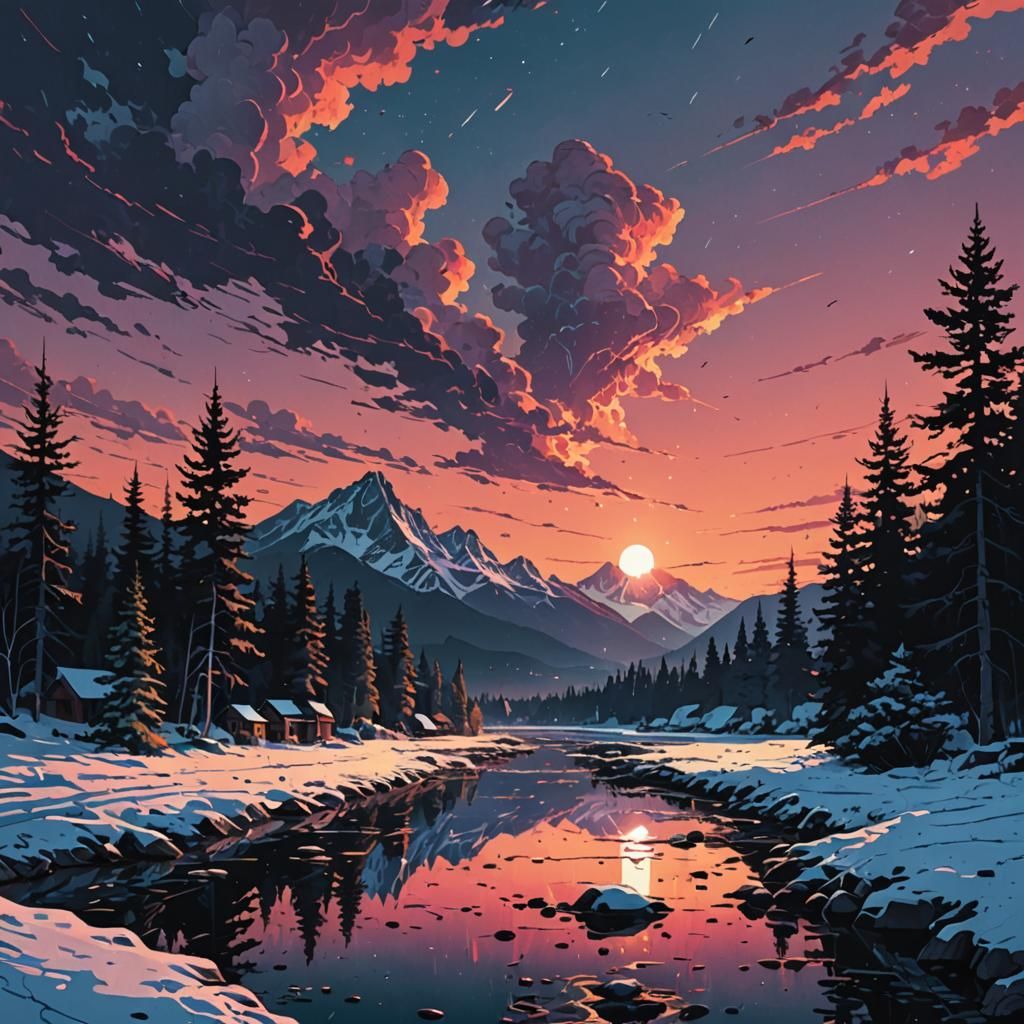 Ethereal Landscape in Aenami Style