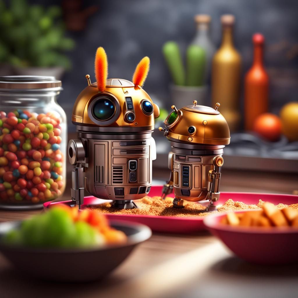 Pet Droid Family Life in Tilt-Shift