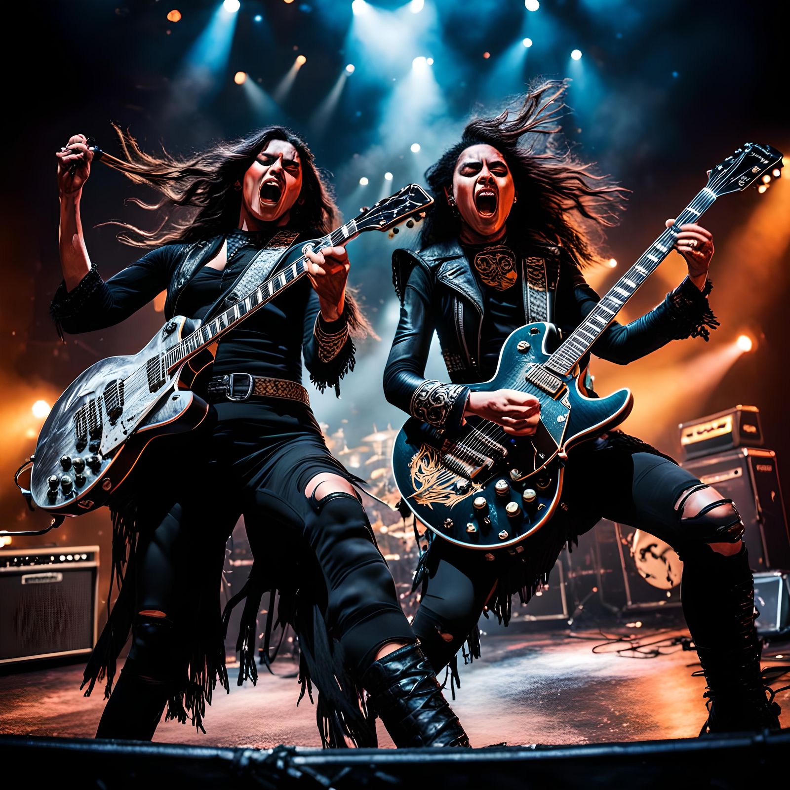 Mexican Sisters Shred Guitars in Hyperrealistic Rock Art