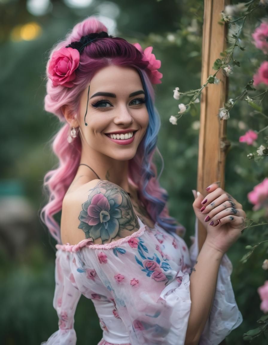 Beautiful Tattooed Pirate Girl in Professional Photography