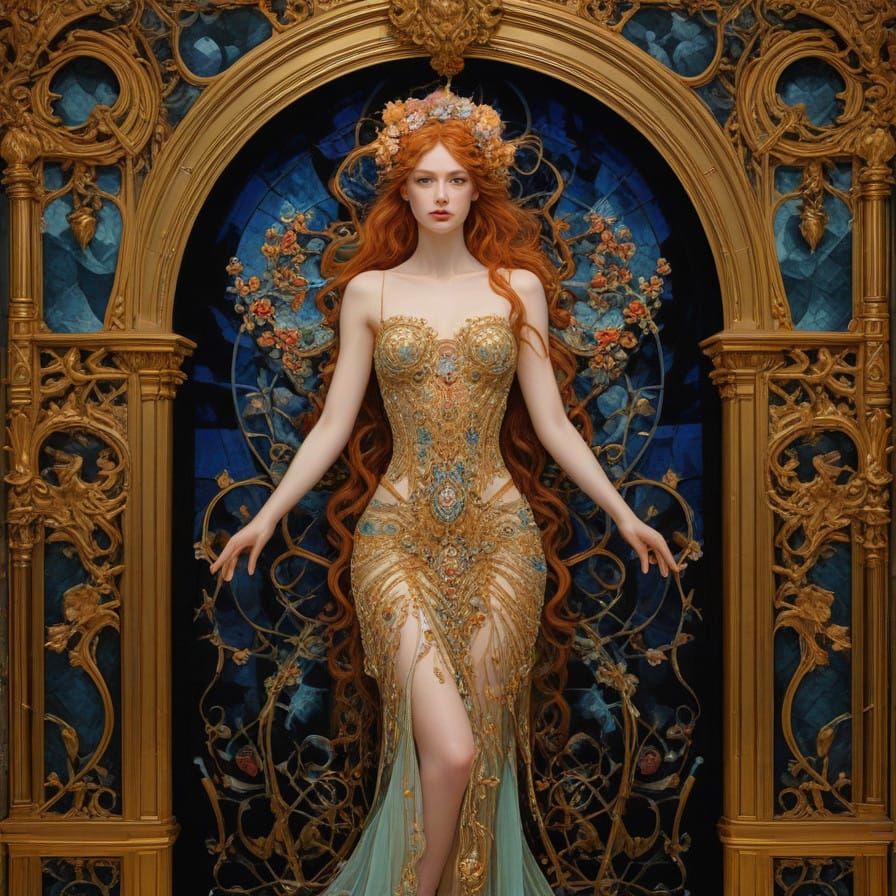 Ethereal Art Nouveau Tapestry