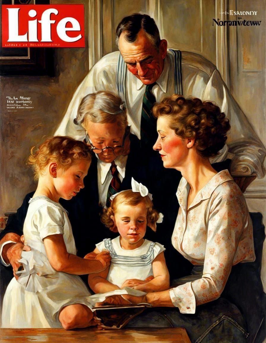 Heartwarming Family Gathering in Rockwell Style