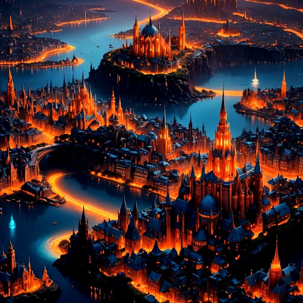 Futuristic City in the Sea: Detailed Matte Painting