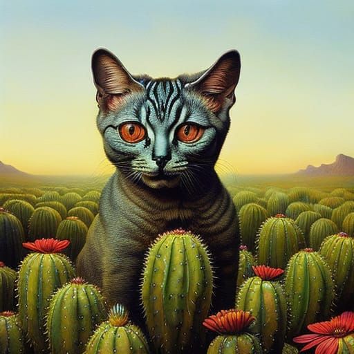Sphynx kitten in Cactus 4