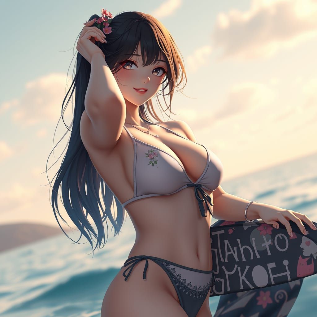 Woman in Romantic Bikini, Milo Manara Style