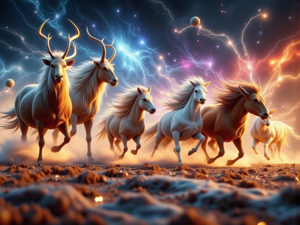 Vibrant Cosmic Scene in Hyper-Realistic Style