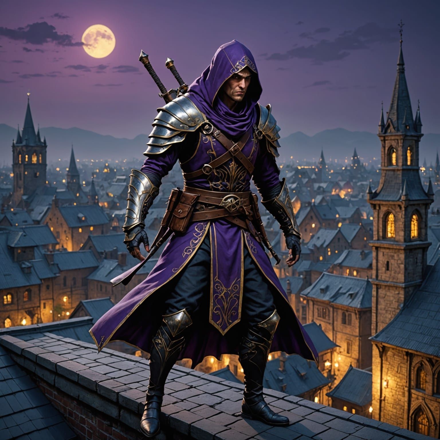 Epic Victorian Age High Elf Ninja Assassin in Dark Fantasy