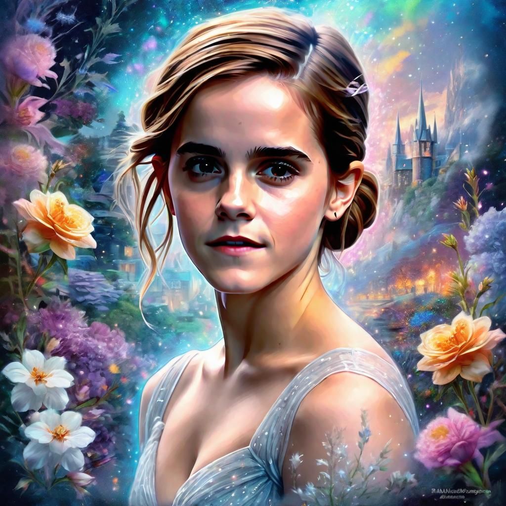 Emma Watson Portrait in Ethereal Fantasy Style