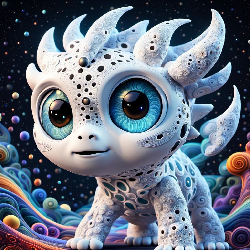 Light Fury with innocent googly eyes