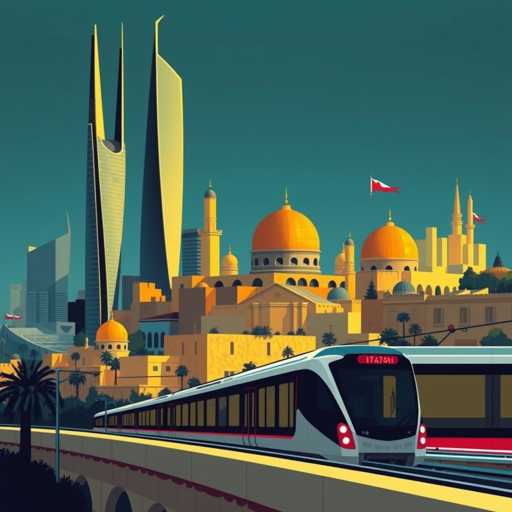 Cyberpunk Jerusalem Cityscape with Ancient Architecture and ...