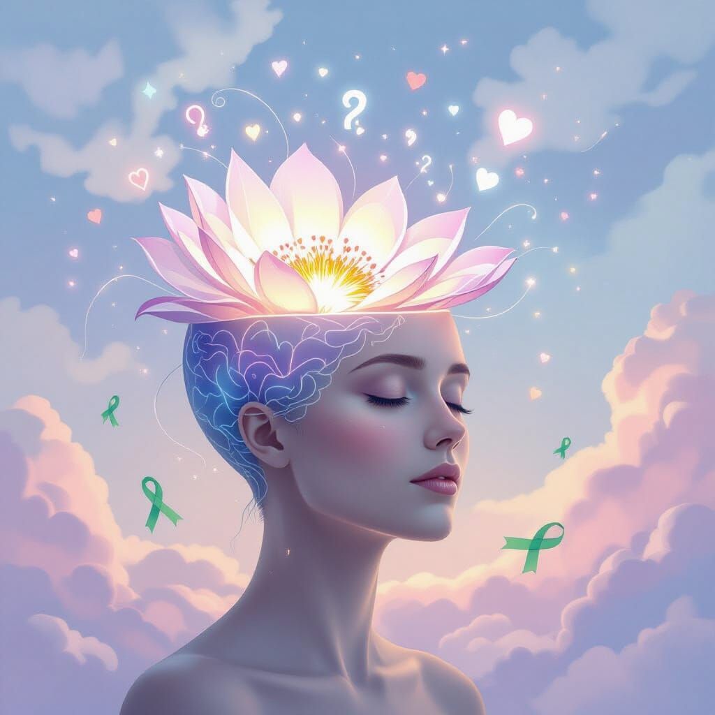Ethereal Surreal Portrait of Inner Peace and Mindfulness