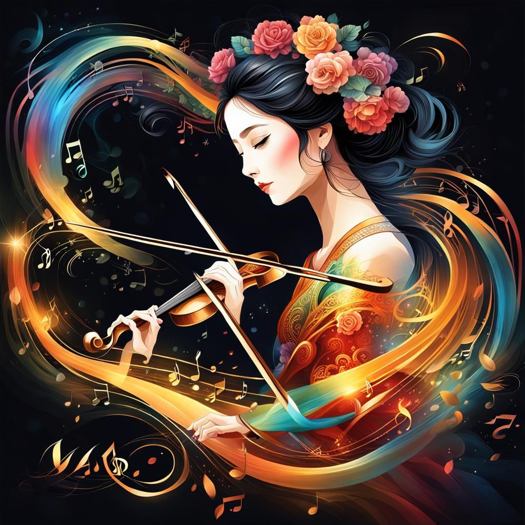 Harmonious Calligraphy: Elegant Women Compose Music