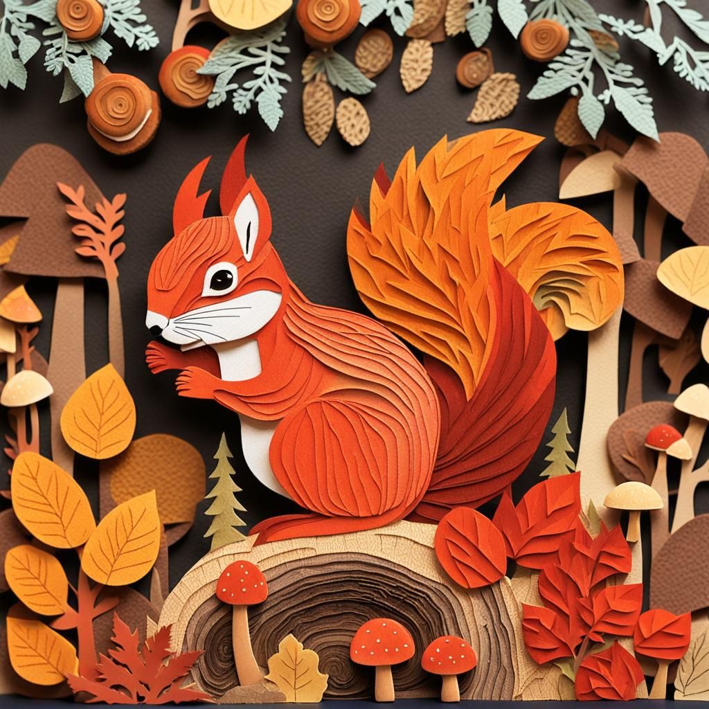 Autumn paper collage