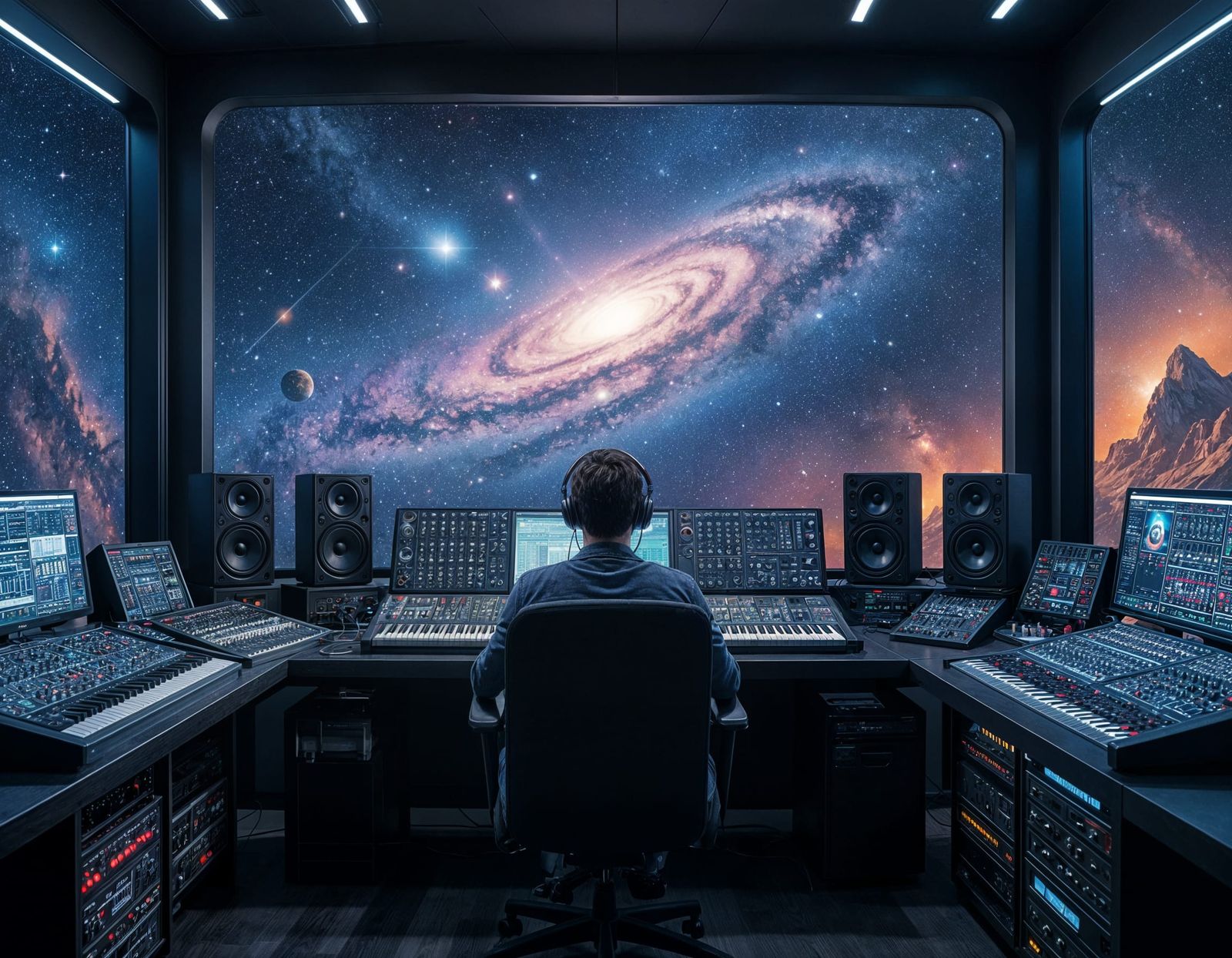 Modern Music Studio with Galaxy Star Decor
