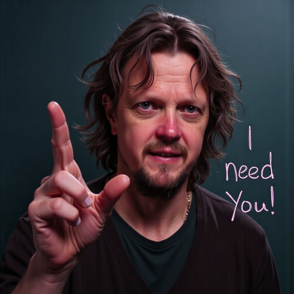 Detailed Propaganda Art Portrait with Pointing Figure