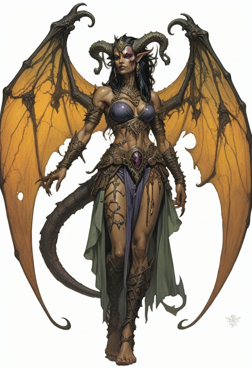 Daemonette of Slaanesh in Boris Vallejo Style