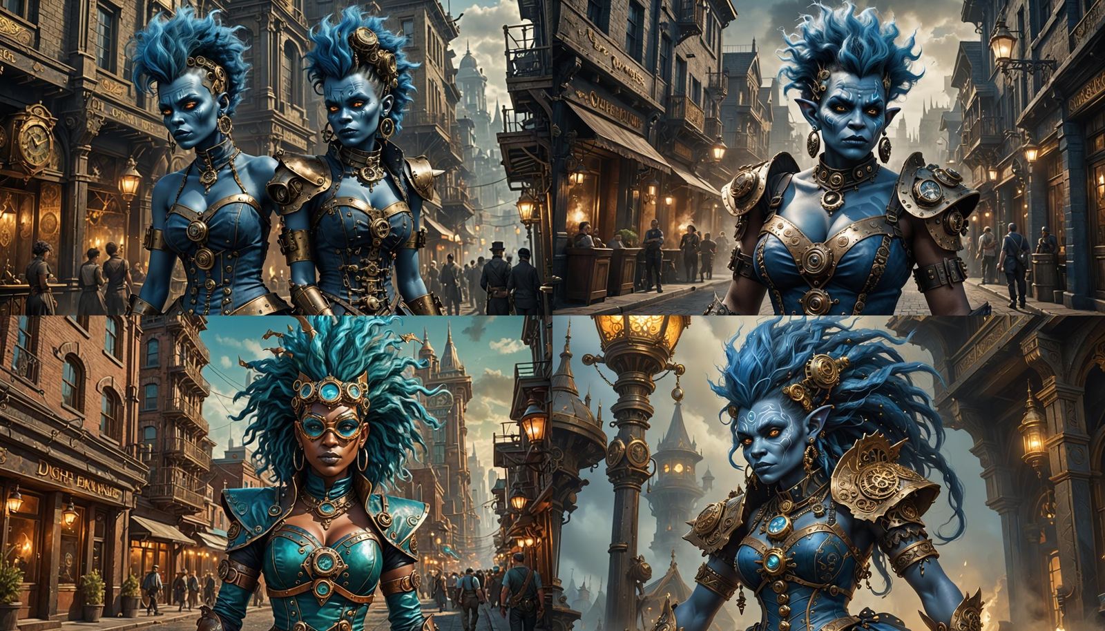 Steampunk Troll in Cityscape