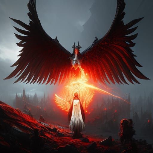 Hyperdetailed Angel of Death in Dark Fantasy Style