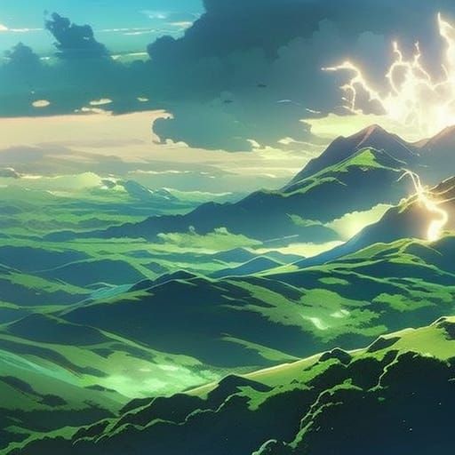 Anime Lightning Storm: Ghibli-Inspired Key Visual