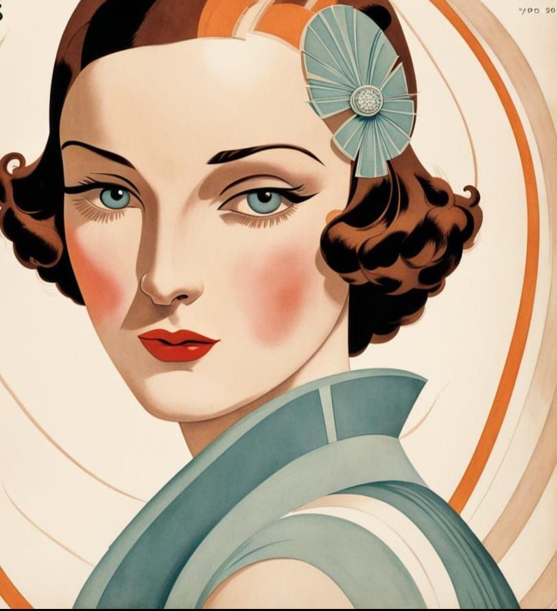 Art Deco Vogue Cover in Georges Lepape Style