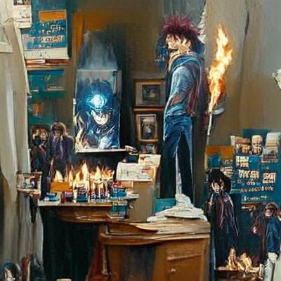 Dabi and Harry Potter with MCR Poster